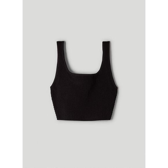 Babaton Sculpt Knit Cropped Tank Top Black - 2XS - Picture 1 of 7